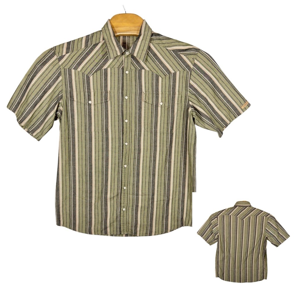 C E Schmidt Men's Western Work Shirt Med Long Sleeve Snap Front‎